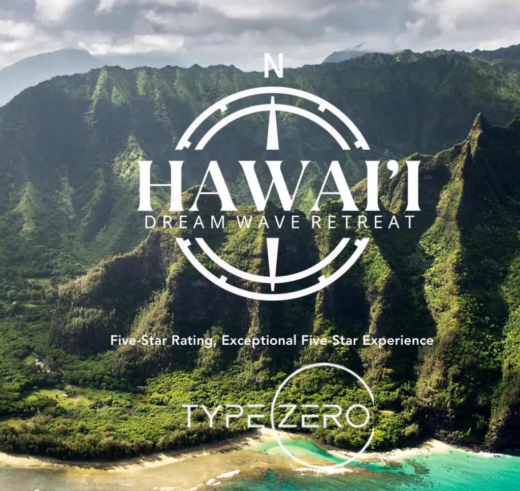 Surfers catching waves during an Oahu surf retreat adventure