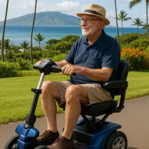 Sturdy heavy duty scooter for island tours