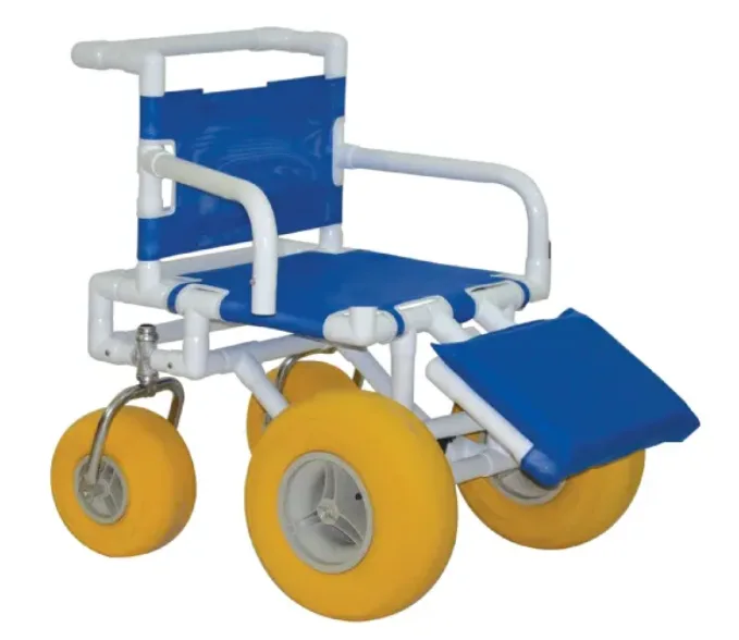 All-terrain beach wheelchair for rough sandy surfaces