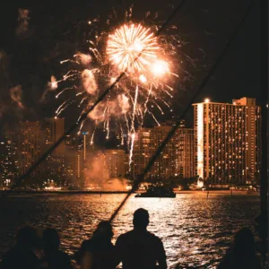 Crowd celebrating New Year’s Eve at Na Hoku 3 party venue