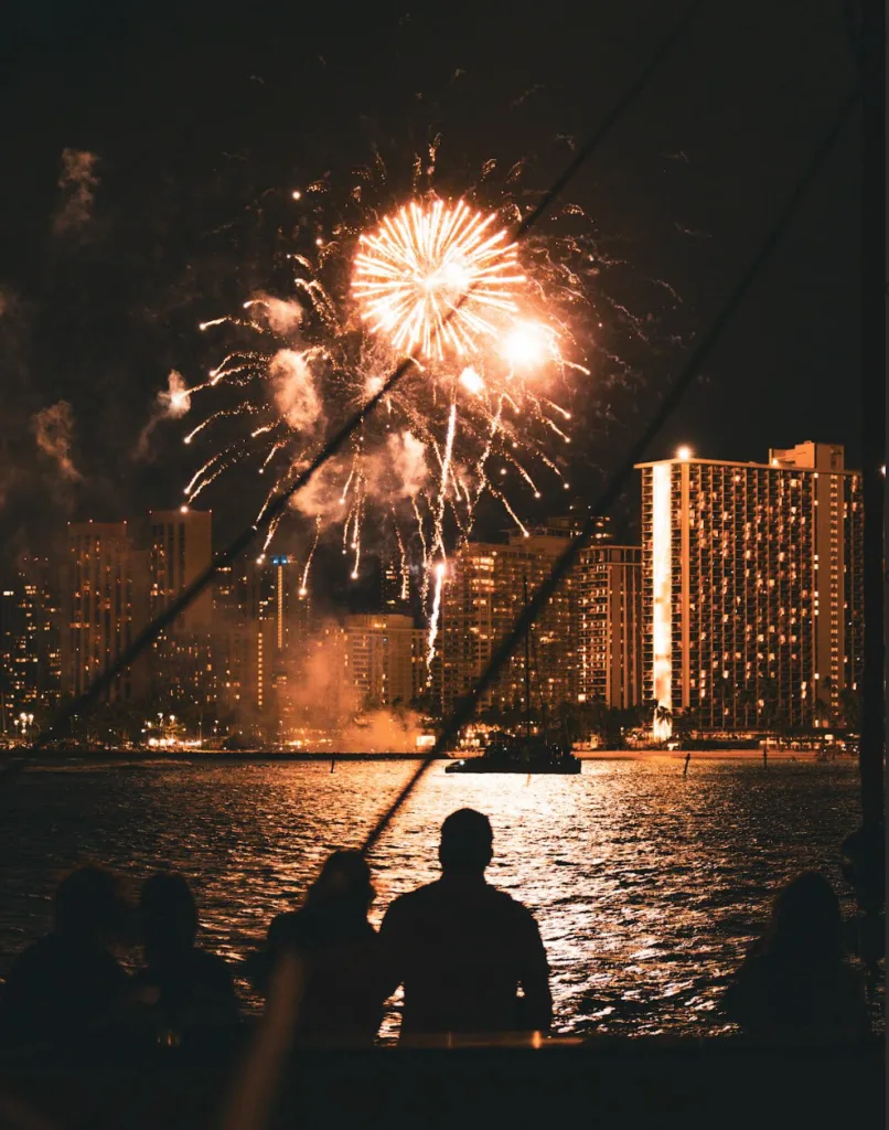 Crowd celebrating New Year’s Eve at Na Hoku 3 party venue