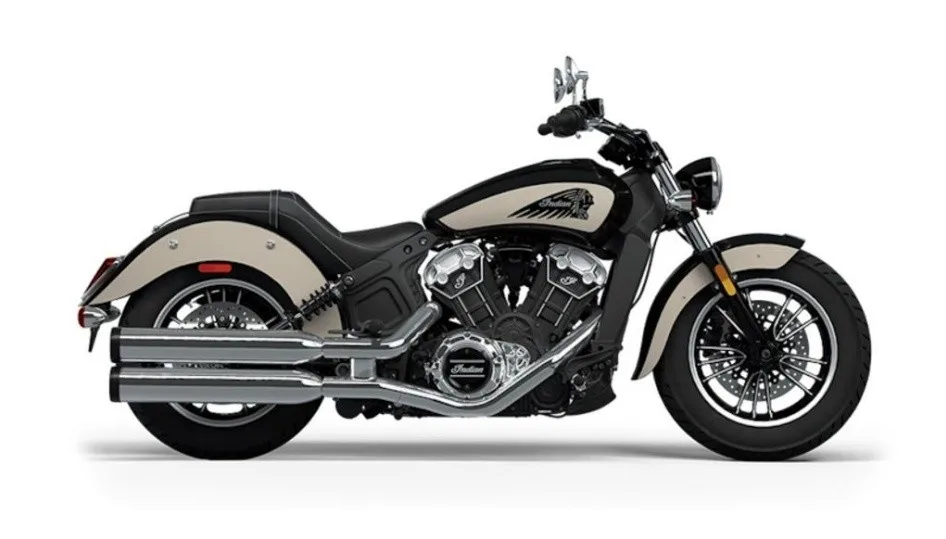 Indian Scout motorcycle parked on scenic coastal highway