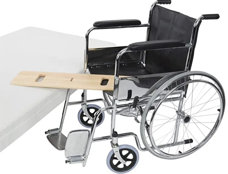Wheelchair transfer board designed for safe and smooth movement