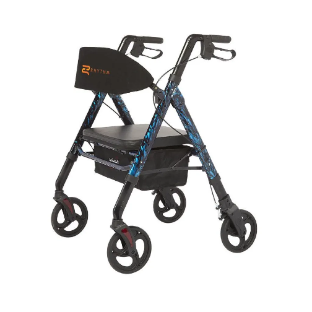 Durable XL specialty rollator designed for extra support