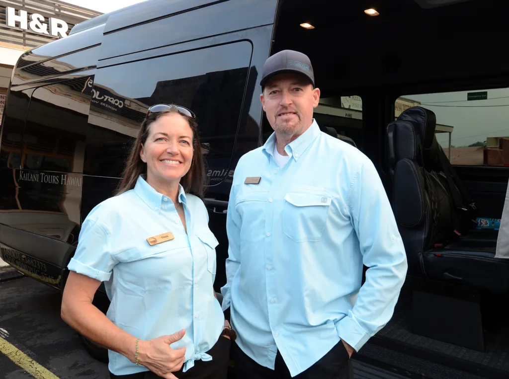 Scenic shuttle ride to active volcano site