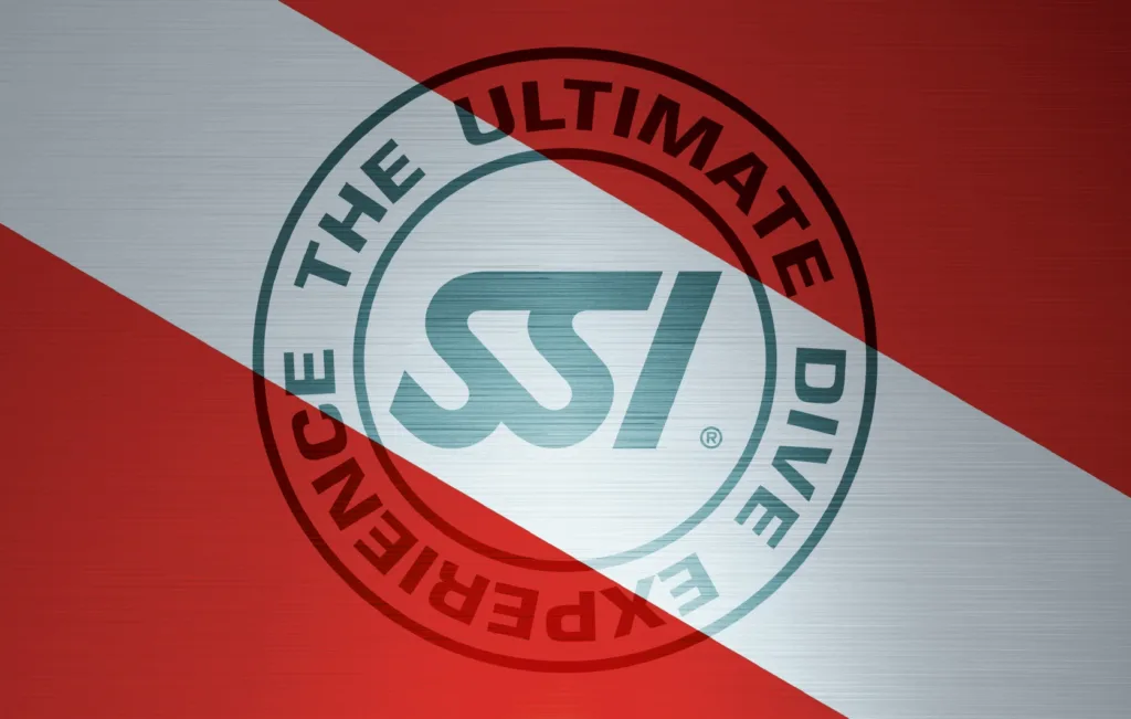 Student practicing scuba skills underwater during SSI course