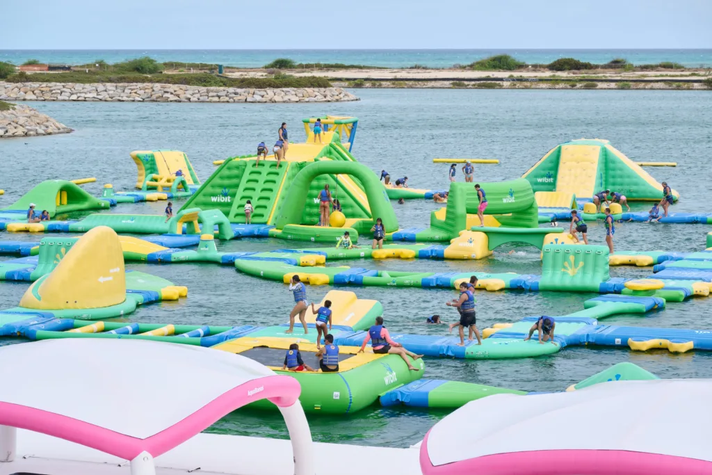 Calm waters of Wai Kai Lagoon under clear sky