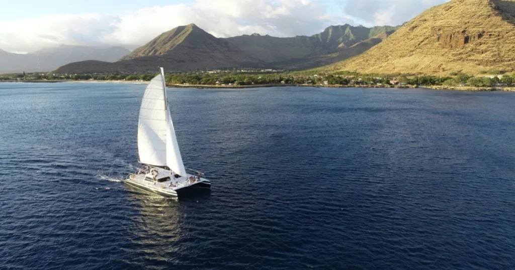 Scenic view of Waimea Falls on Oahu Island