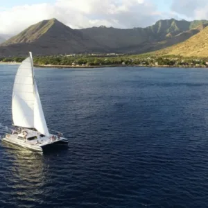 Scenic view of Waimea Falls on Oahu Island