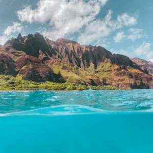 Group snorkeling along west-side coral reefs and marine life