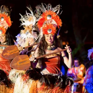 Sunset luau event at Sugar Beach with traditional Hawaiian music