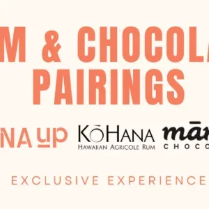 Sampling Hawaiian agricole rum paired with Manoa chocolate