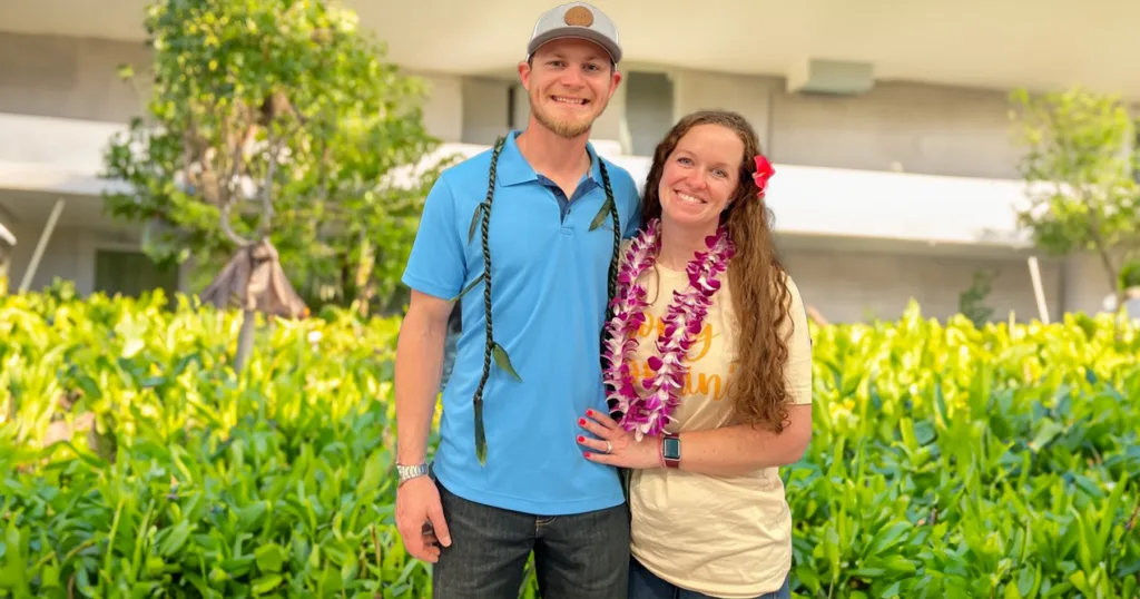 Honeymoon lei greeting at Lihue Airport Kauai
