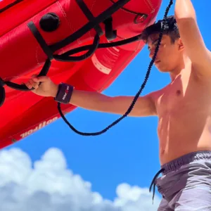 Beginner enjoying wing foil lesson on Maui ocean