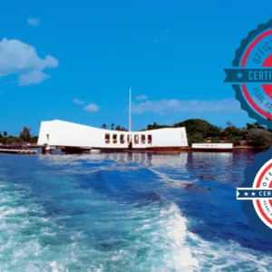 Historic USS Arizona Memorial at Pearl Harbor in Honolulu