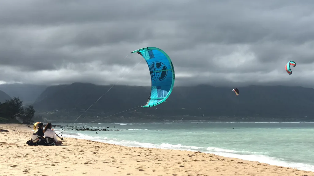 Introductory kiteboarding lesson on Maui beach