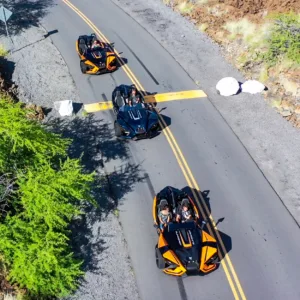 Polaris Slingshot R parked on scenic island road