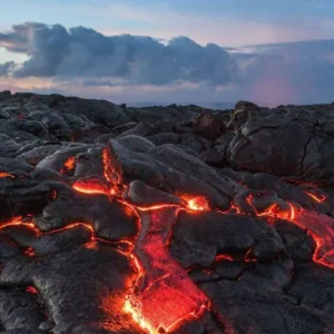 Polaris Slingshot near volcanic landscape on Big Island