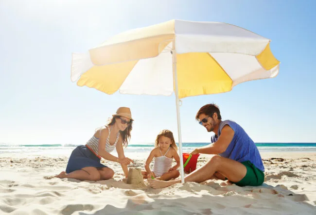 Large 8-foot beach umbrella with aluminum pole