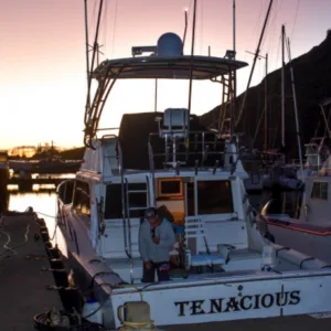 Fishing boat ready for shared charter trip in Kauai