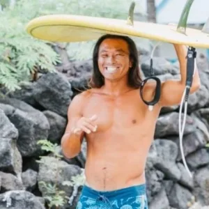 Instructor teaching private surf lesson in Kailua-Kona