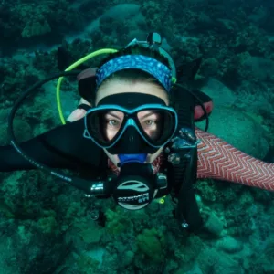 Diver practicing skills during refresher scuba course