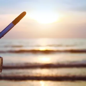 Snorkel gear including masks and fins displayed