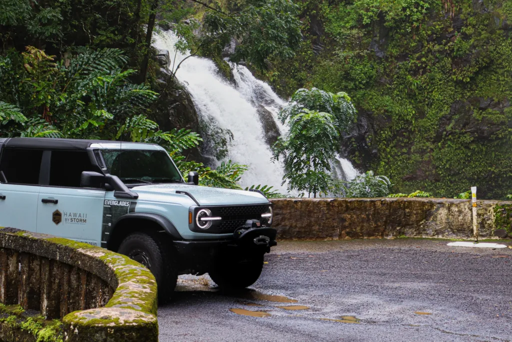 Bronco vehicle heading out for Hana round trip