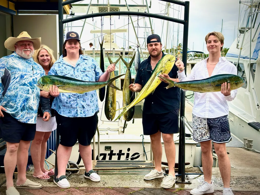 Spacious fishing boat on ocean ready for charter