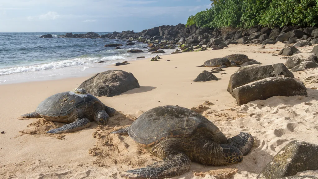 Tour group exploring scenic spots around Oahu island