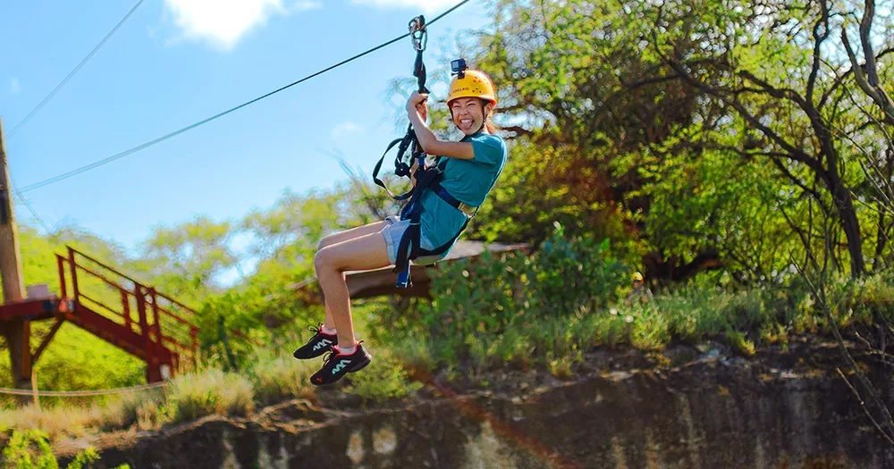 Zipline adventure through Coral Crater jungle