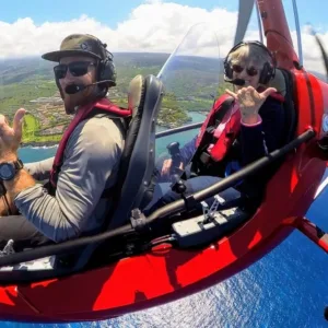 Gyroplane cockpit with instructor and student pilot