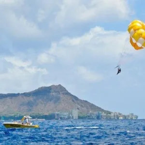 Parasail lifting participant 700 feet above marina waters