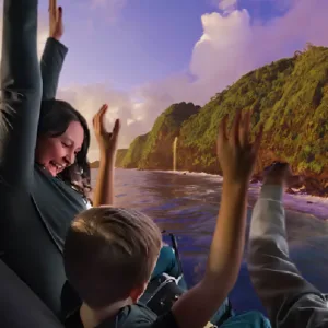 Photo display of Hawaiian Love Story immersive ride