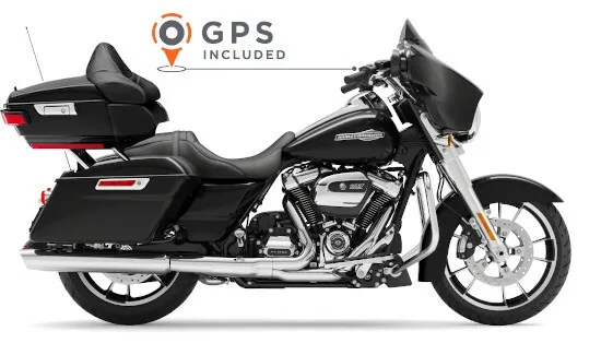 Harley Davidson Street Glide touring edition motorcycle on Lahaina road