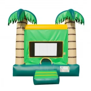 Children playing in inflatable bounce house area