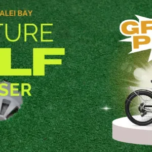 People playing mini golf at night outdoors