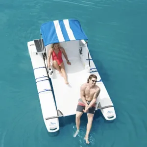 SolarCat electric catamaran cruising on calm water