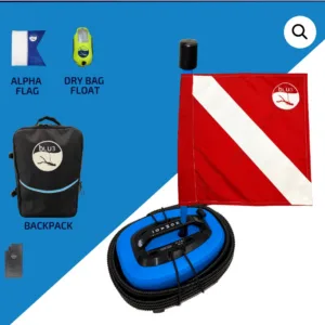 Person snorkeling underwater with electric BLU3 Nemo device