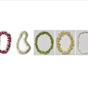 Colorful Hawaiian leis arranged for special events