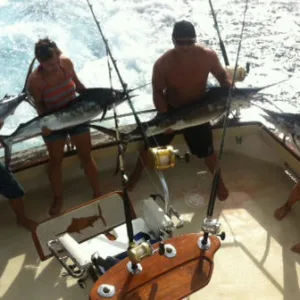 Custom sportfisher boat ready for fishing trip