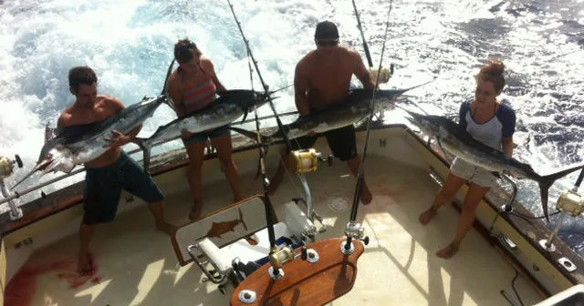 Custom sportfisher boat ready for fishing trip