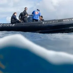 Zodiac boat preparing for two-tank dive adventure