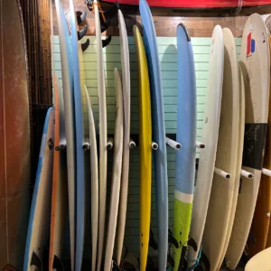 Surfboards available for rent at Queen Kapiolani Hotel