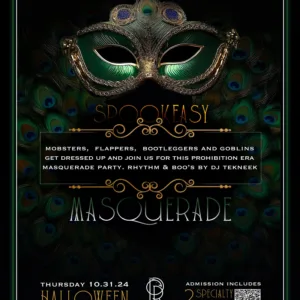 Spookeasy masquerade party with cocktails and small bites