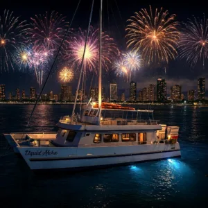 New Year’s Eve cruise on a 55-foot power catamaran