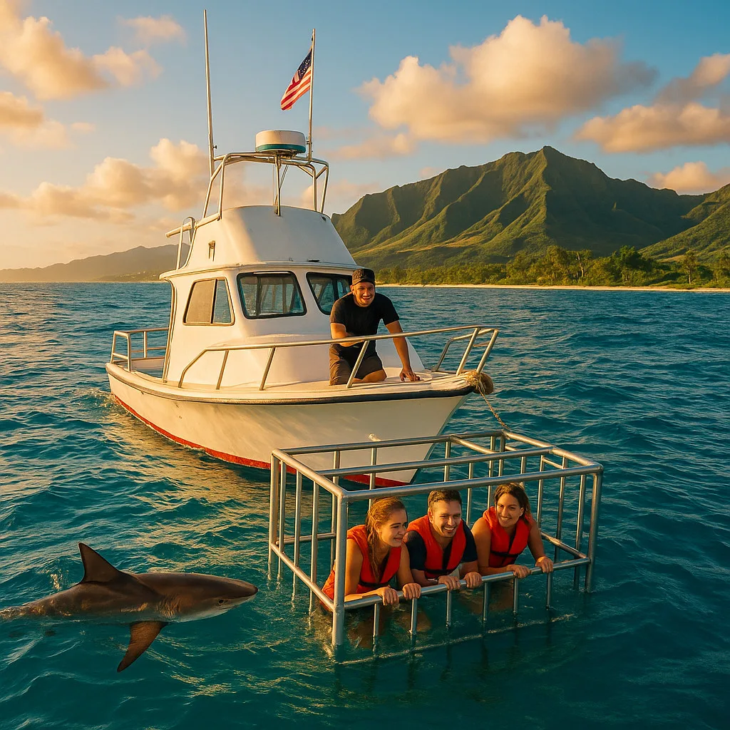 Oahu shark cage diving