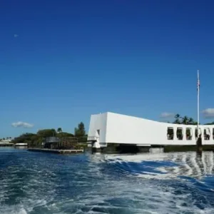 Visitors touring USS Arizona Memorial with lunch included