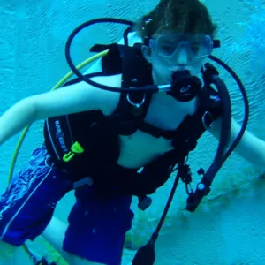 Indoor pool setup for introductory scuba class