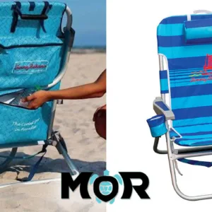 Tommy Bahama beach chair with adjustable straps on sand